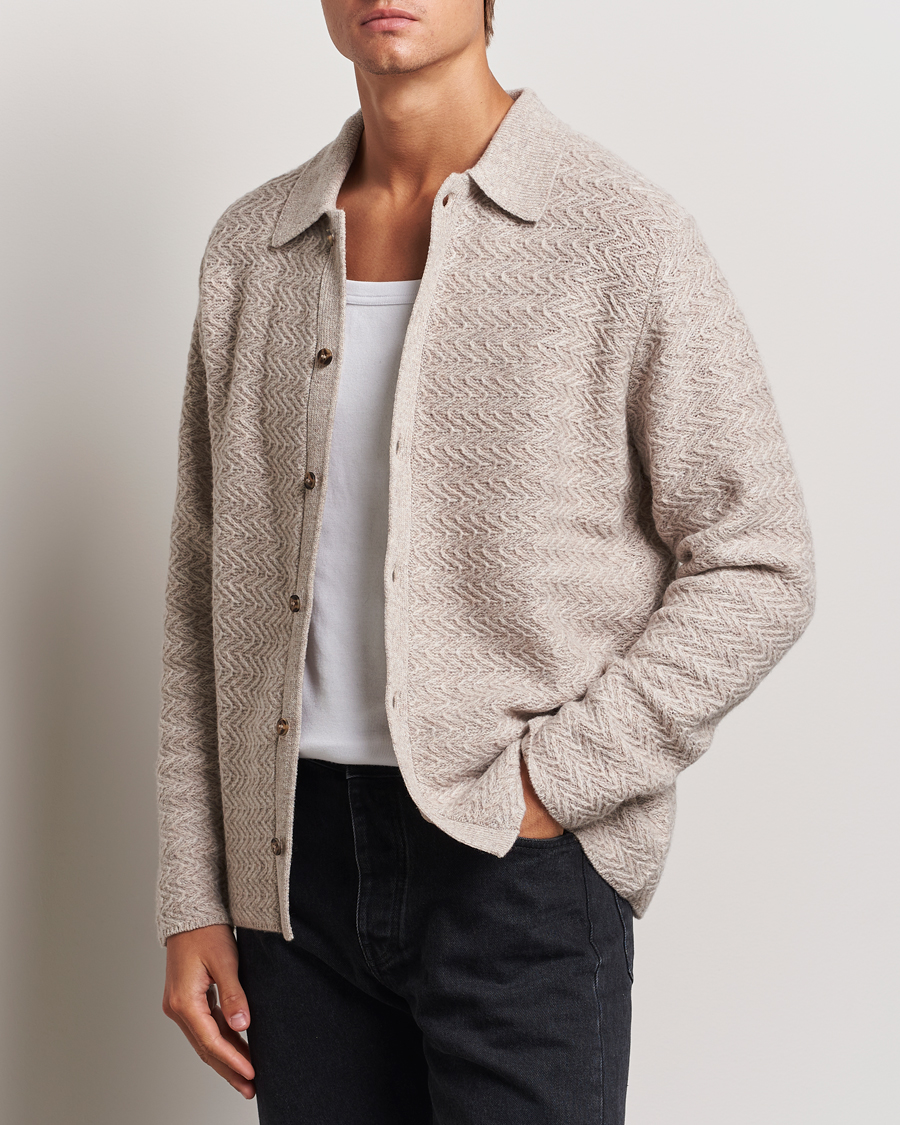 Heren |  | LES DEUX | Finnegan Knit Shirt Oatmeal Melange