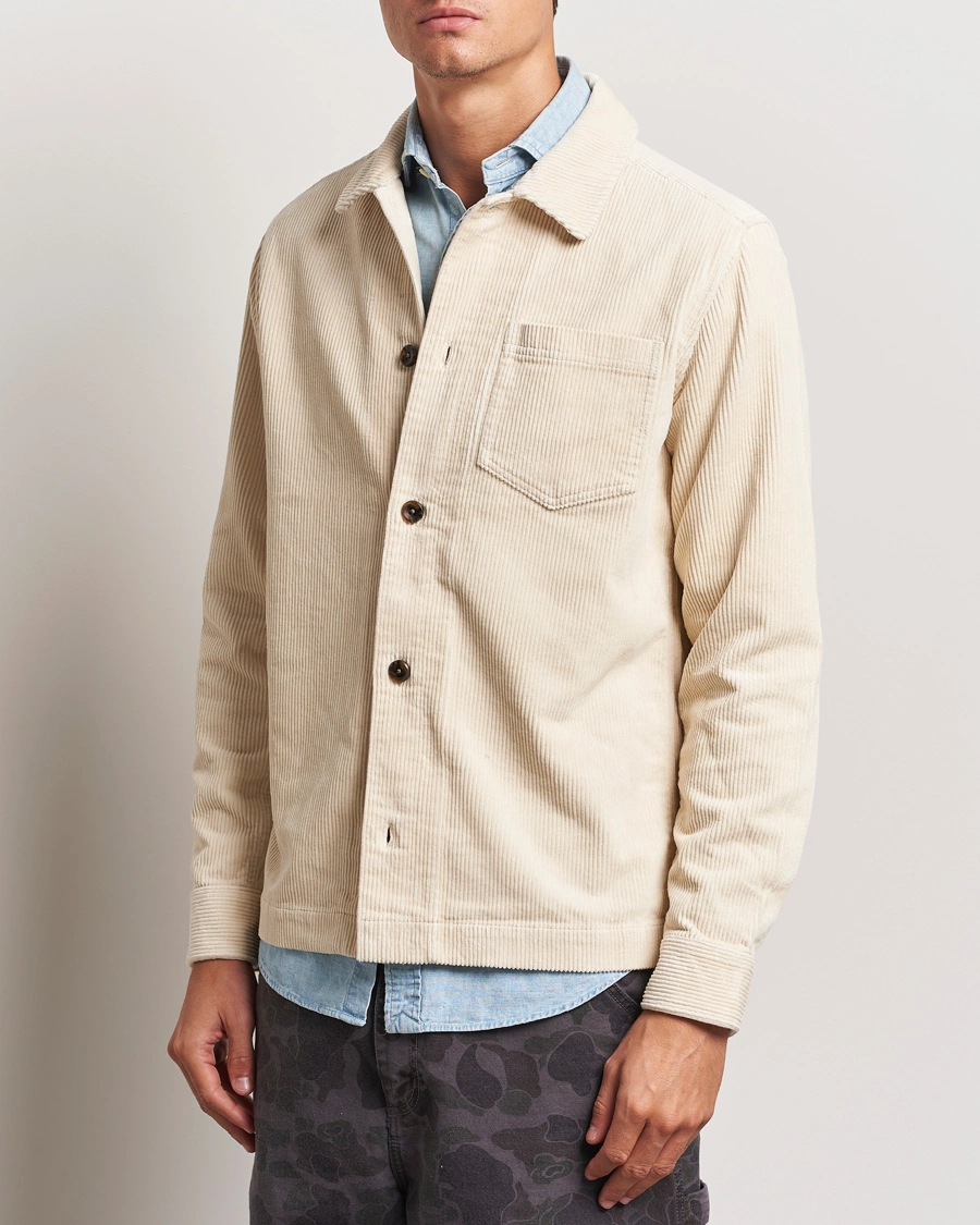 Heren |  | LES DEUX | Layton Corduroy Overshirt Ivory