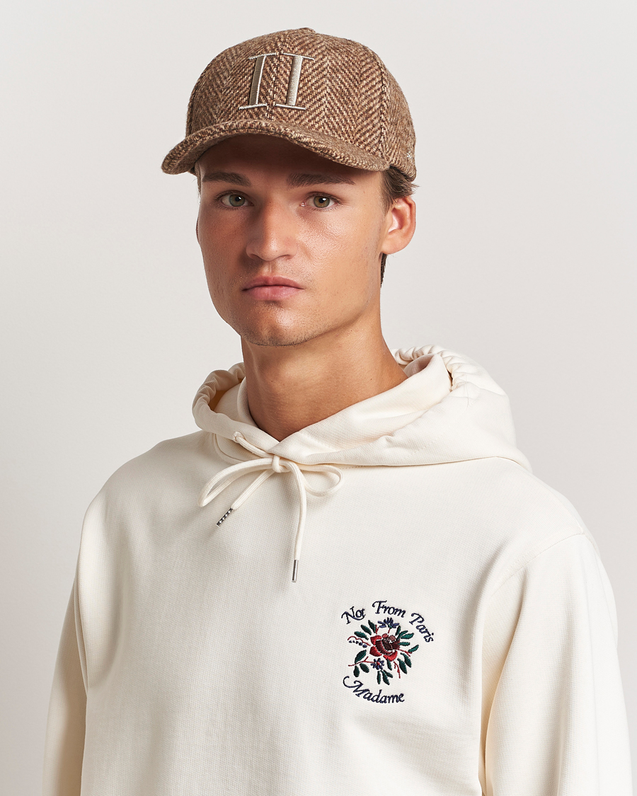 Heren | Hoeden en petten | LES DEUX | Herringbone Baseball Cap Coffee Brown