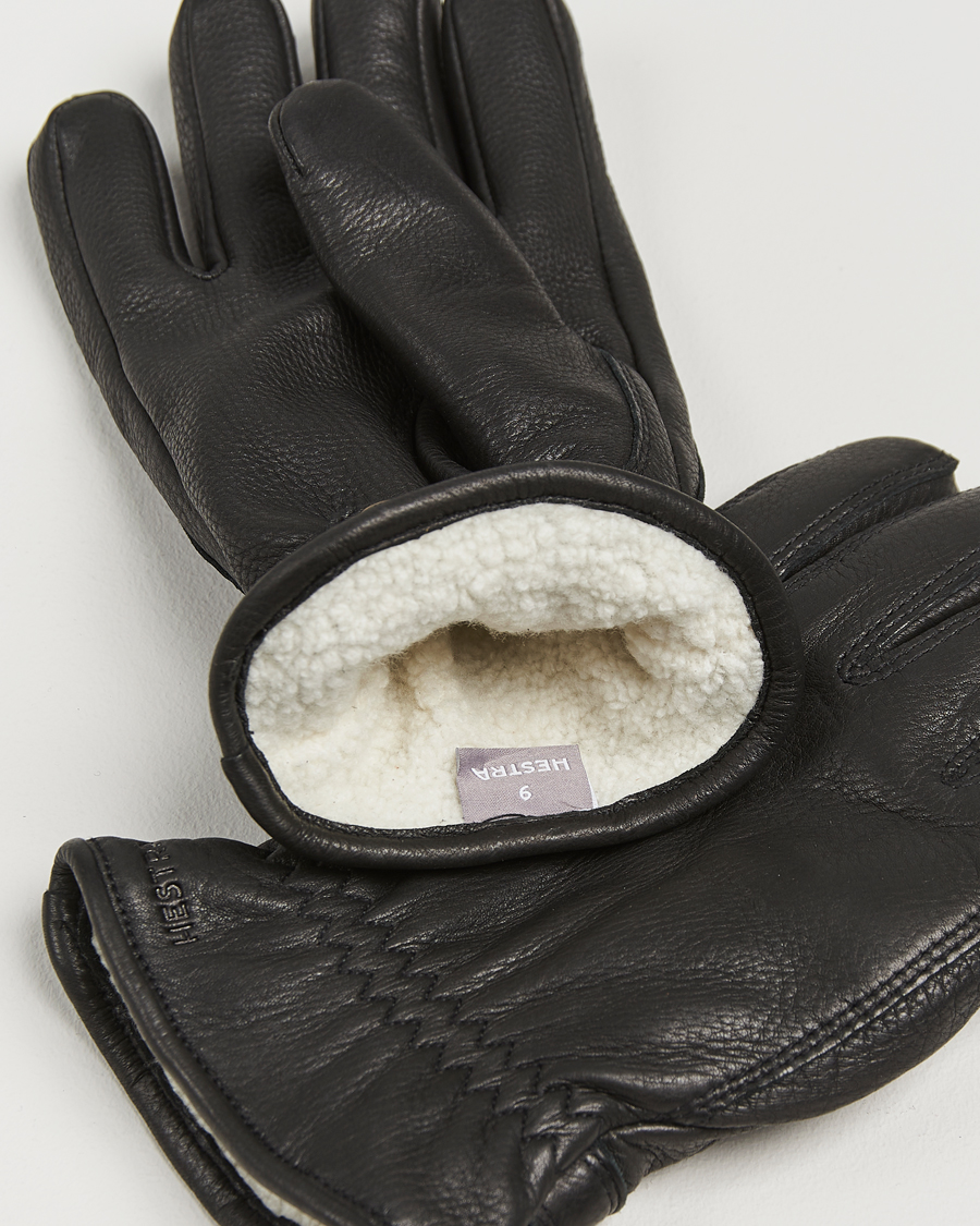 Heren |  | Hestra | Burensvik Deerskin Wool Pile Glove Black