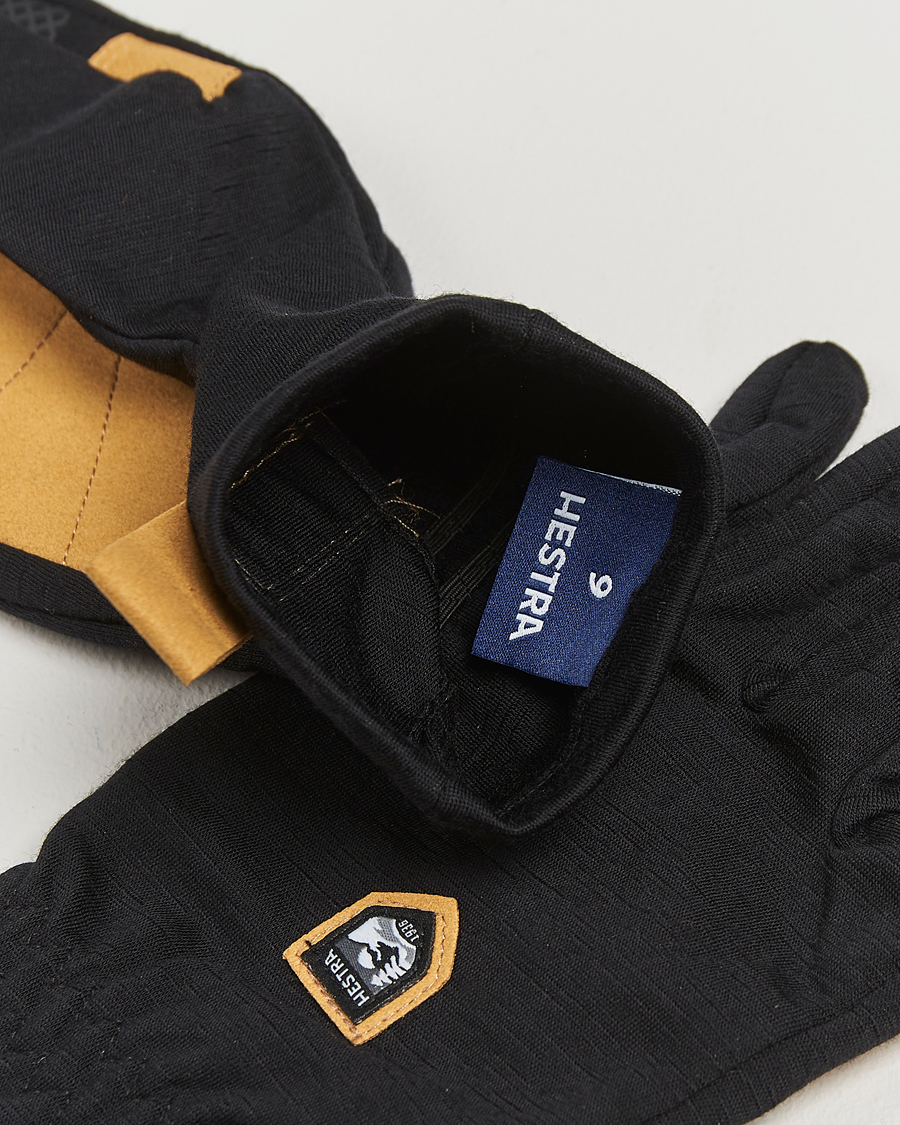 Heren |  | Hestra | Merino Windwool Liner Glove Black