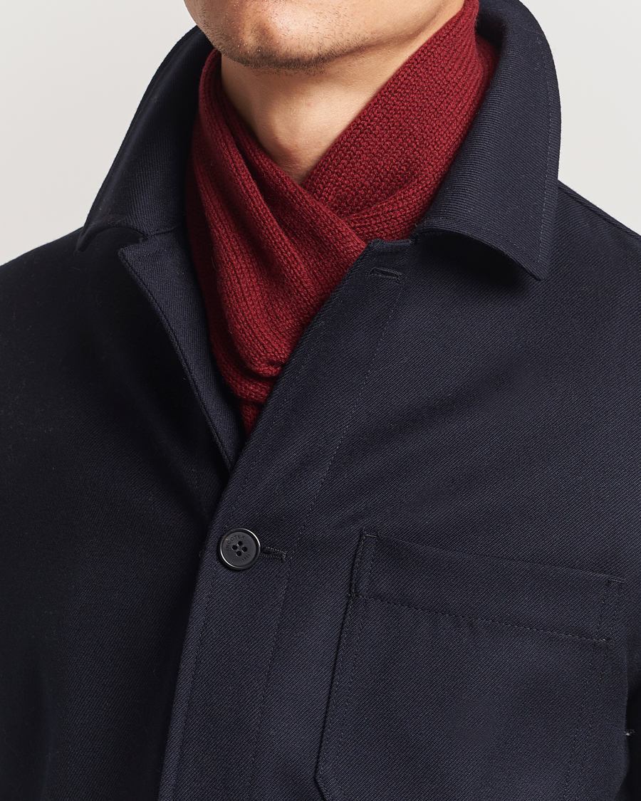 Heren |  | Piacenza Cashmere | Short Loop Cashmere Scarf Burgundy