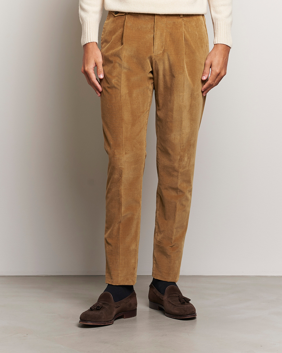 Heren |  | PT01 | Slim Fit Corduroy Trousers Brown