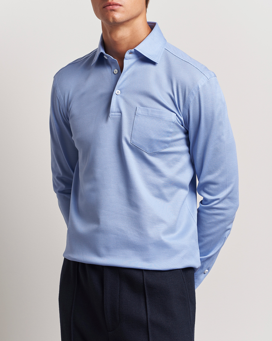 Heren |  | Ralph Lauren Purple Label | Long Sleeve Polo Light Blue