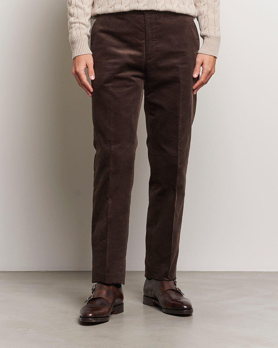 Heren |  | Ralph Lauren Purple Label | Wale Corduroy Trousers Brown