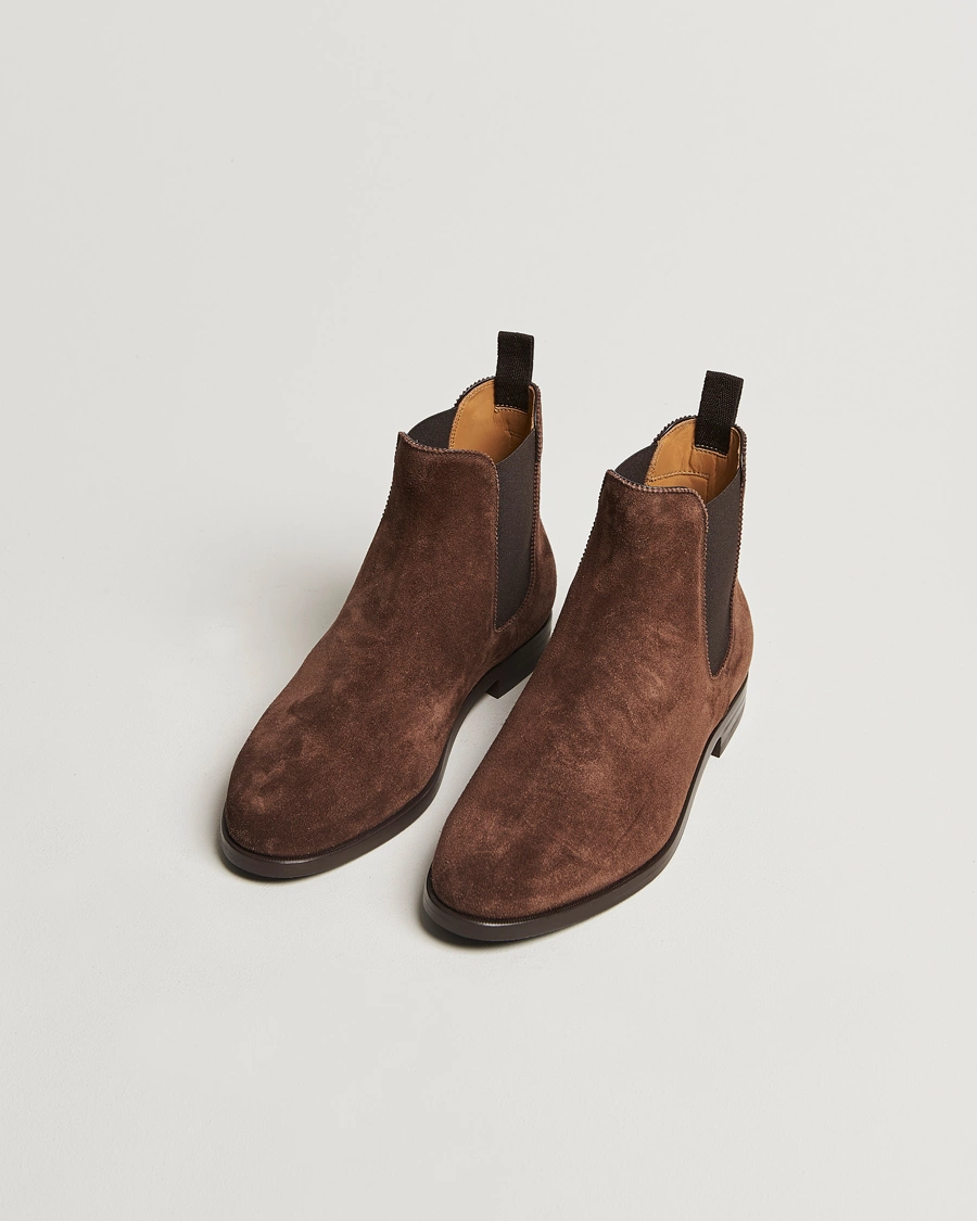 Heren | Winterschoenen | Ralph Lauren Purple Label | Chelsea Boots Dark Brown Suede