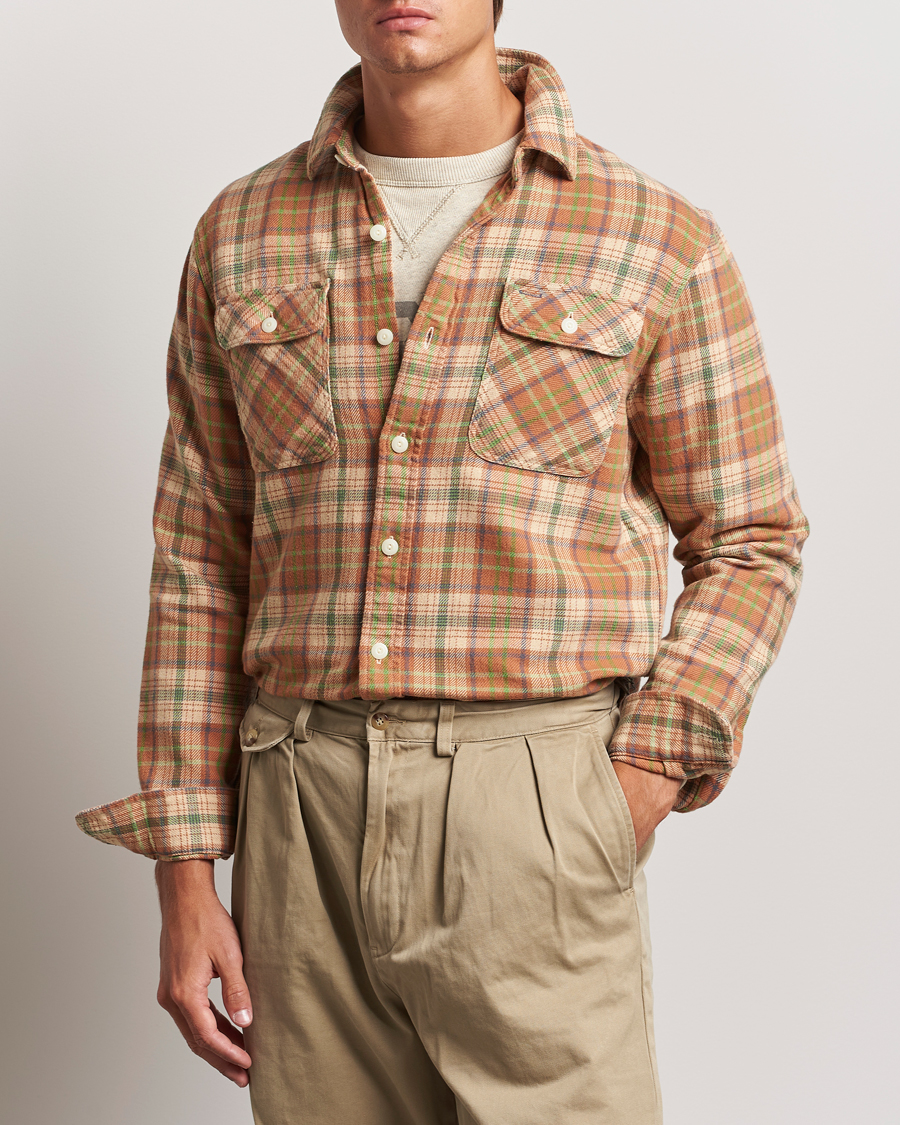 Heren |  | RRL | Matlock Plaid Shirt Orange Multi