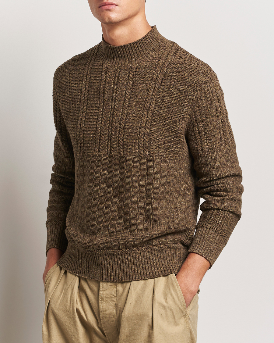 Heren |  | RRL | Mock Neck Pullover Olive Heather