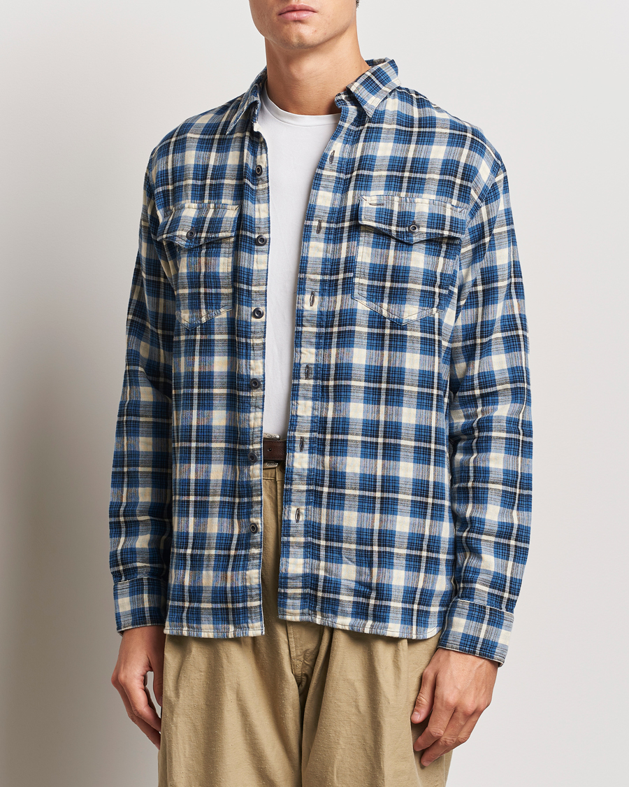 Heren |  | RRL | Herc Flannel Shirt Blue Check