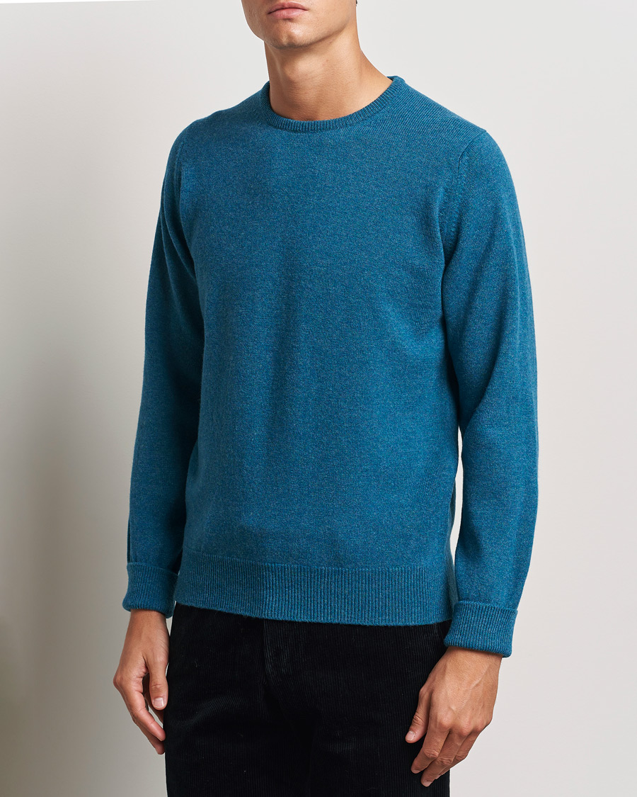 Heren | Truien | William Lockie | Rob Lambswool Crewneck Mallard