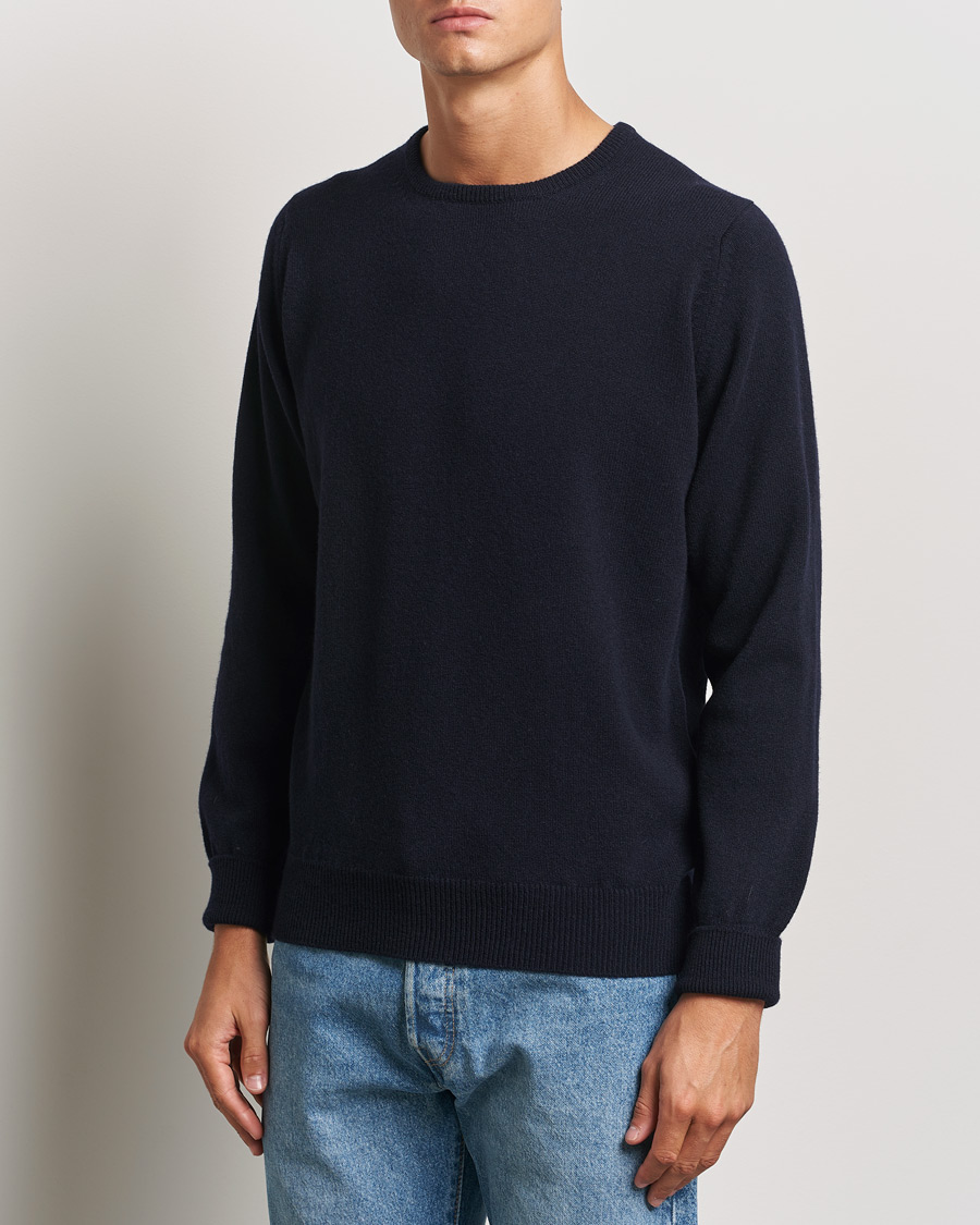 Heren | William Lockie | William Lockie | Rob Lambswool Crewneck Navy