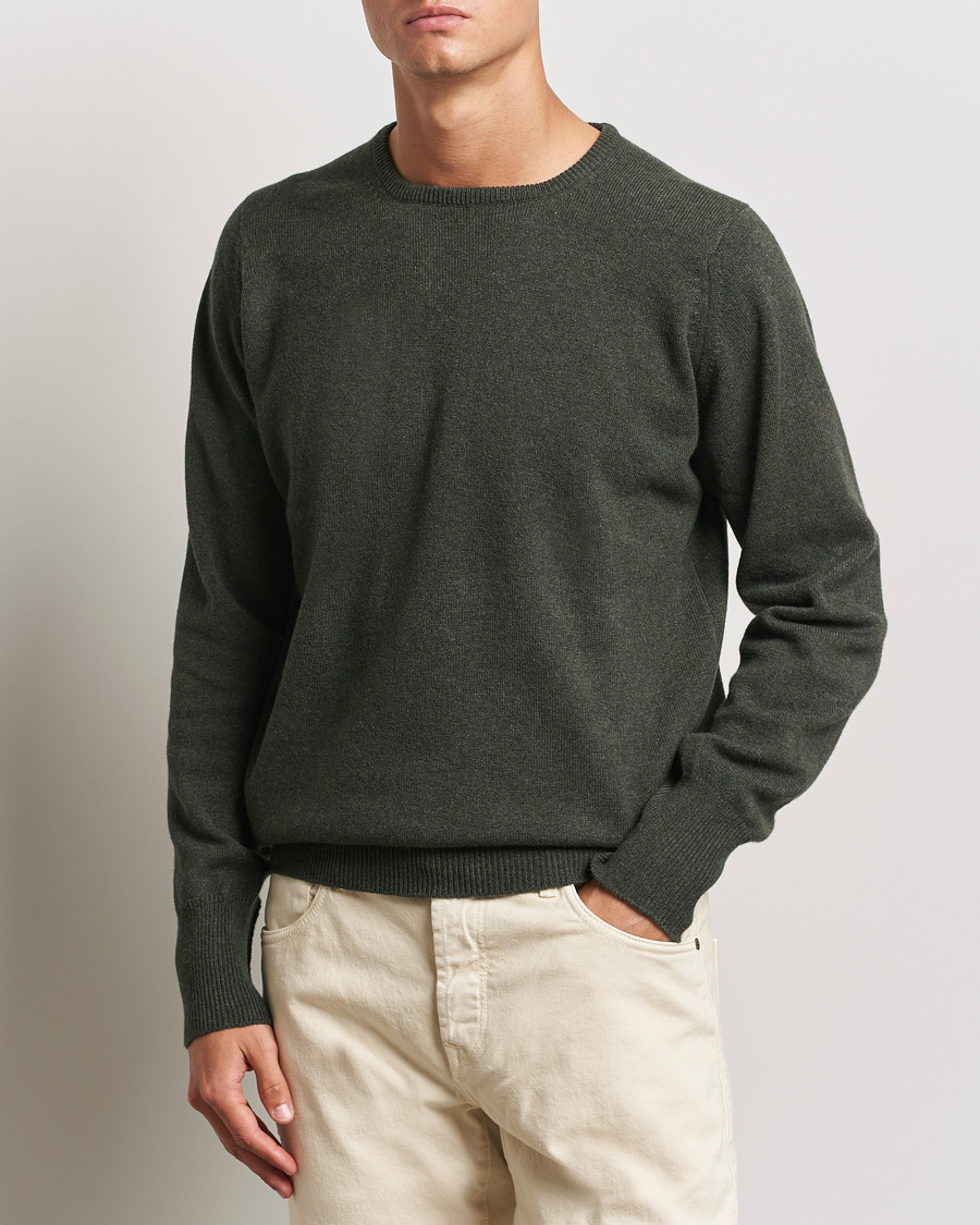 Heren | Truien | William Lockie | Rob Lambswool Crewneck Seaweed