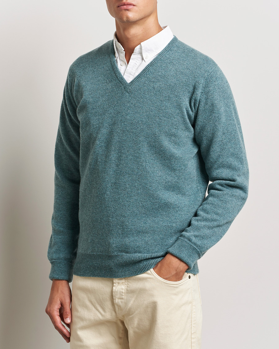 Heren | William Lockie | William Lockie | Rob Lambswool V-Neck Caspian