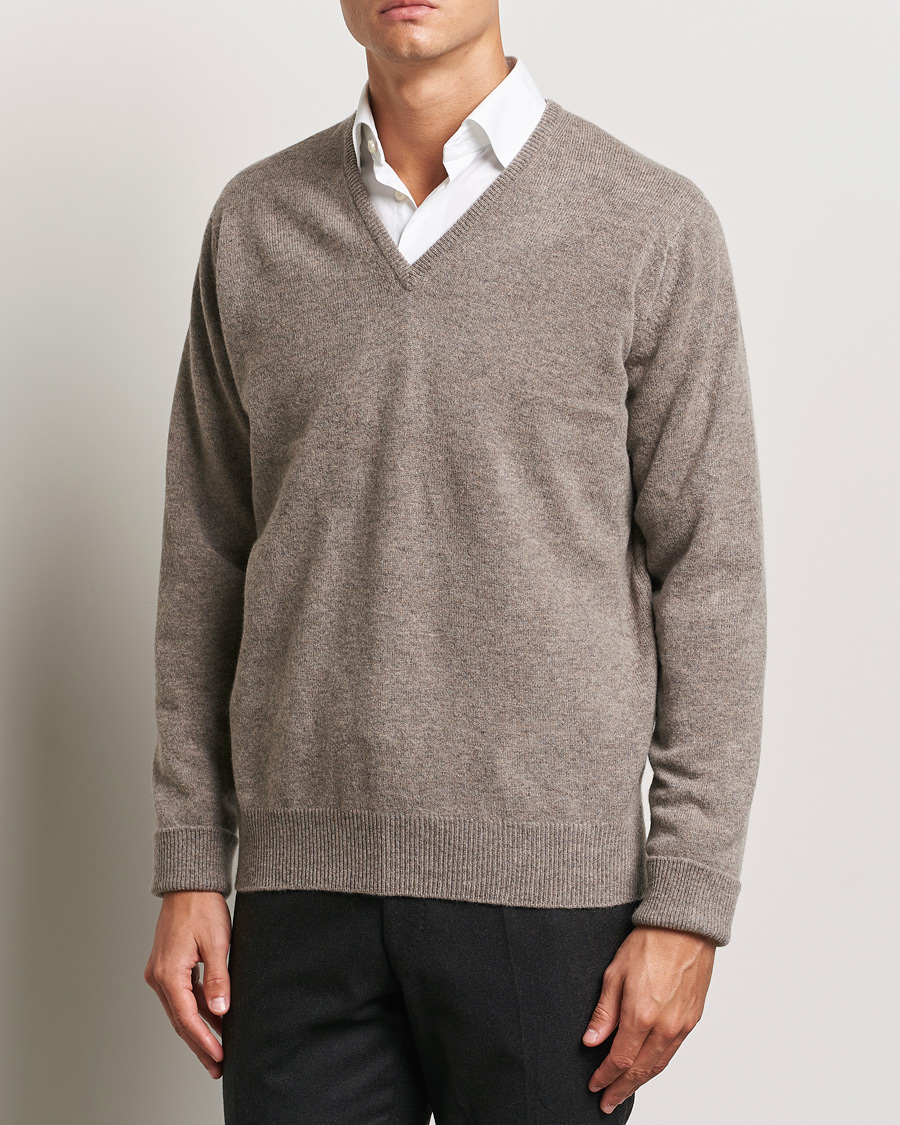 Heren | Truien | William Lockie | Rob Lambswool V-Neck Vole