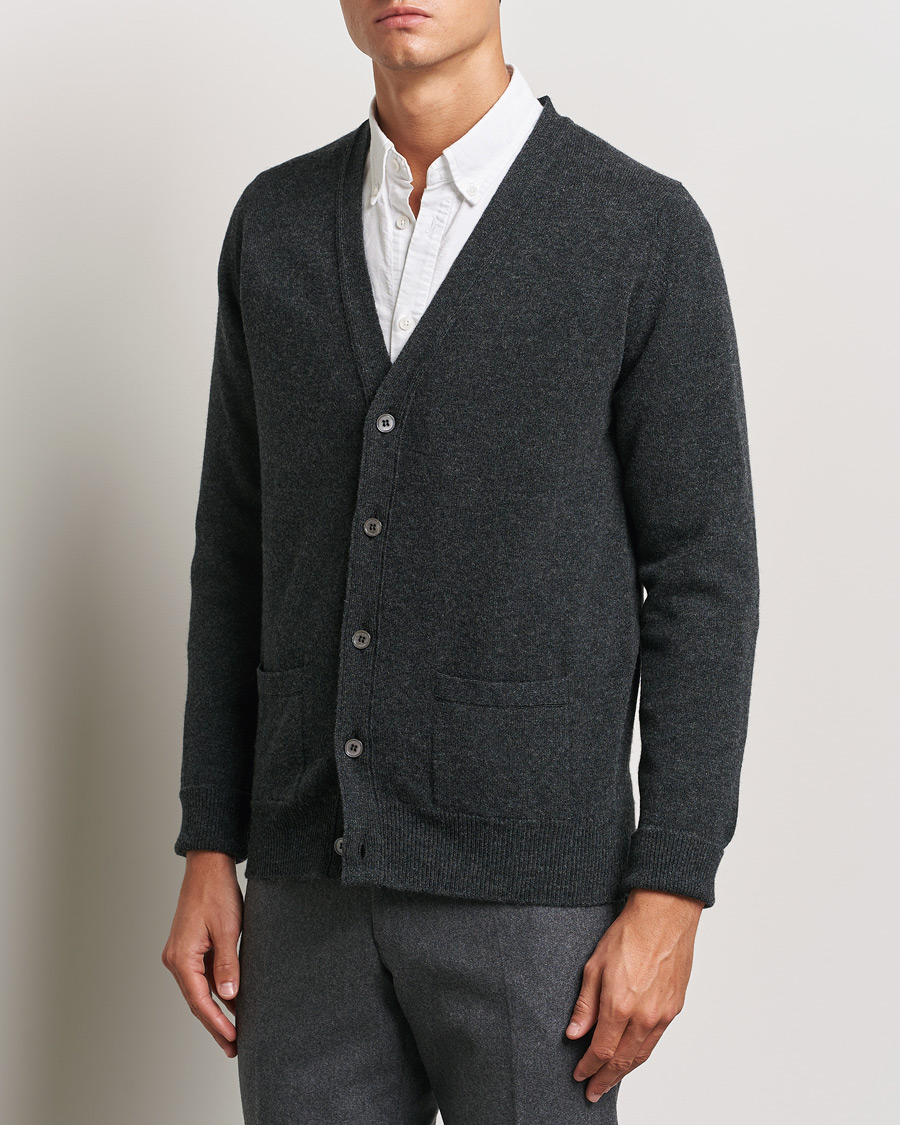 Heren | Kleding | William Lockie | Rob Lambswool Cardigan Charcoal