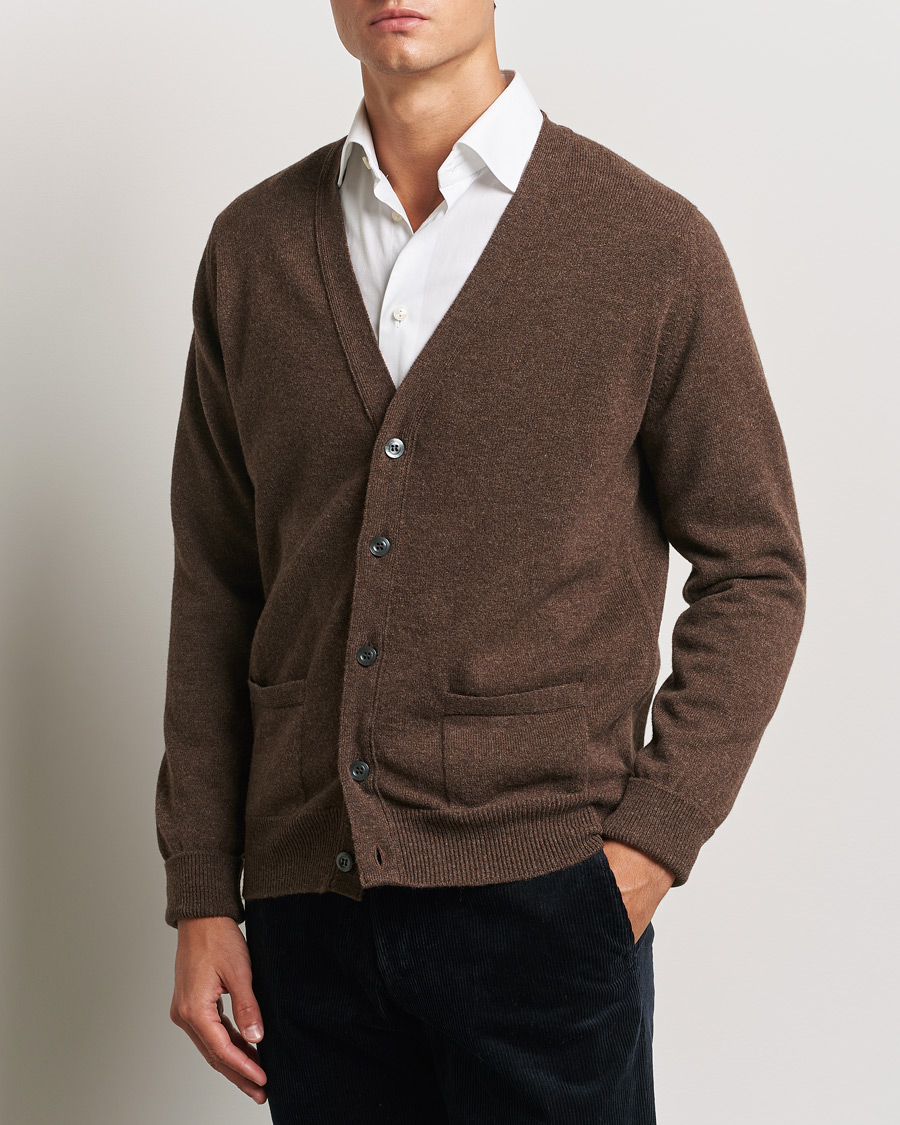 Heren | William Lockie | William Lockie | Rob Lambswool Cardigan Mocha