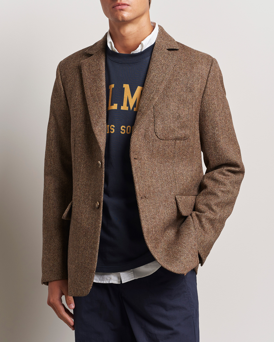 Heren |  | Palmes | Blaze Herringbone Wool Sport Coat Brown