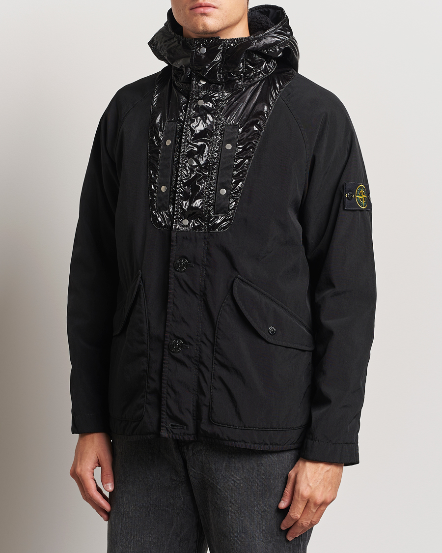 Heren |  | Stone Island | Opaque Nylon Twill Garment Dyed Jacket Black