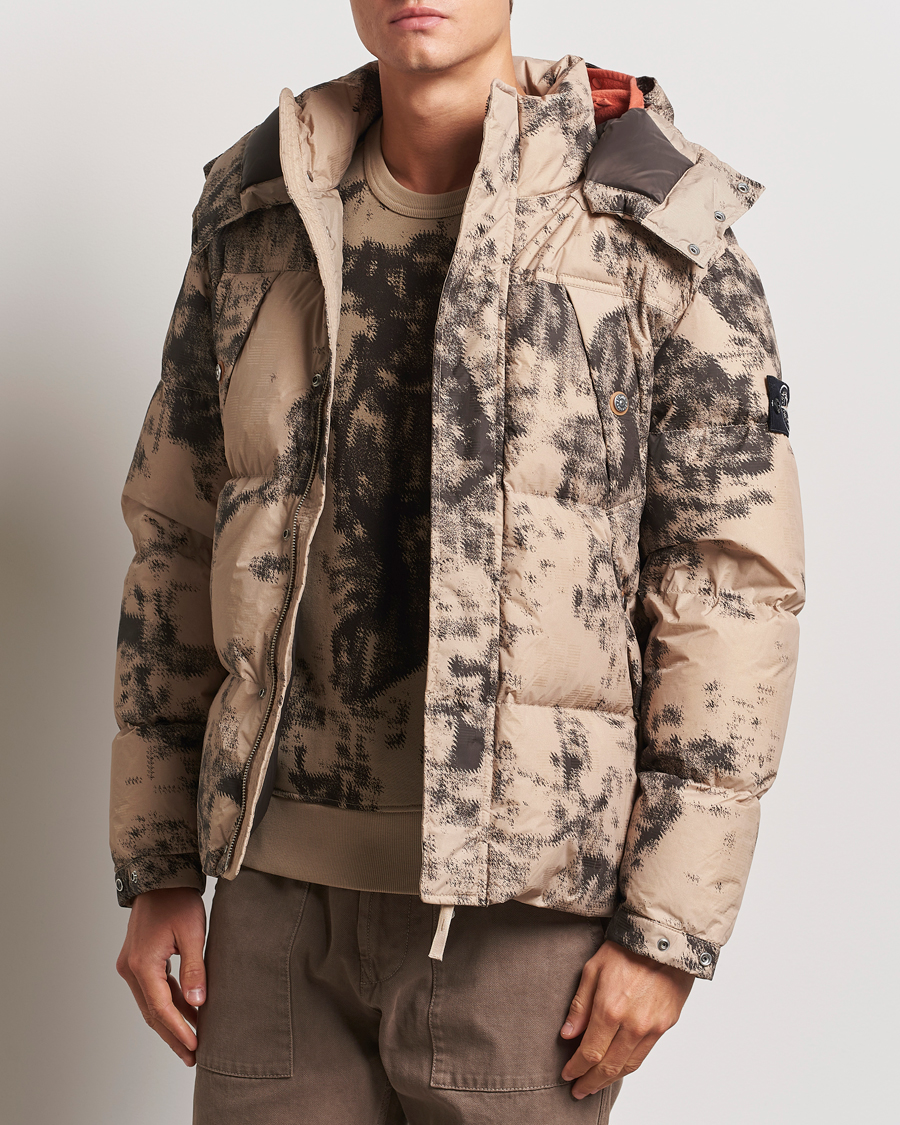 Heren |  | Stone Island | Thermo Sensitive Camo Down Jacket Dove Grey