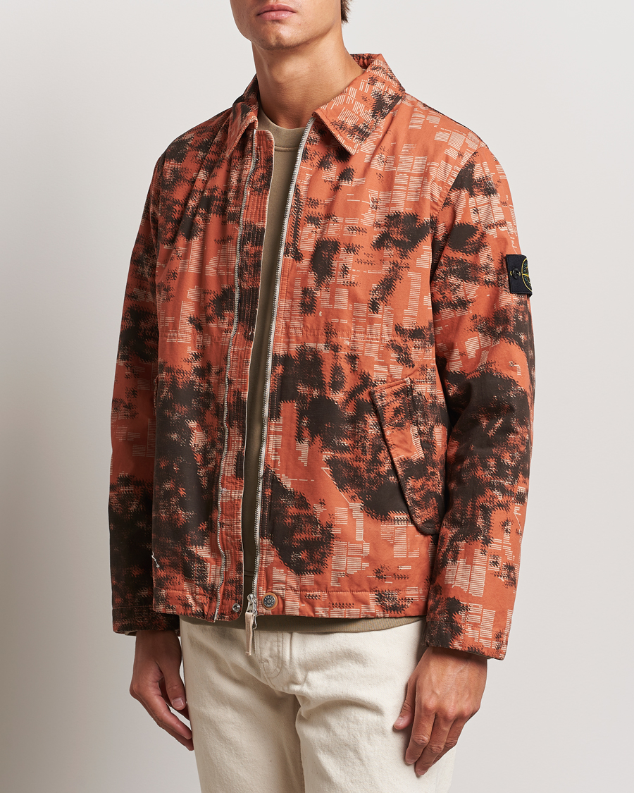 Heren |  | Stone Island | David Light TC Garment Dyed Camo Jacket Orange