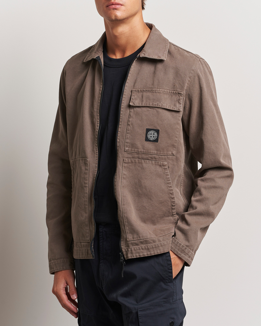 Heren | Overshirts | Stone Island | Panama Cotton Overshirt Walnut