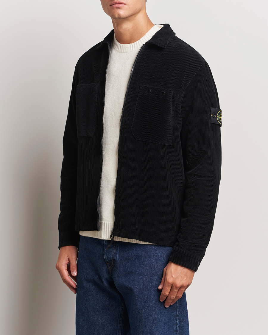 Heren |  | Stone Island | Garment Dyed Corduroy Overshirt Black