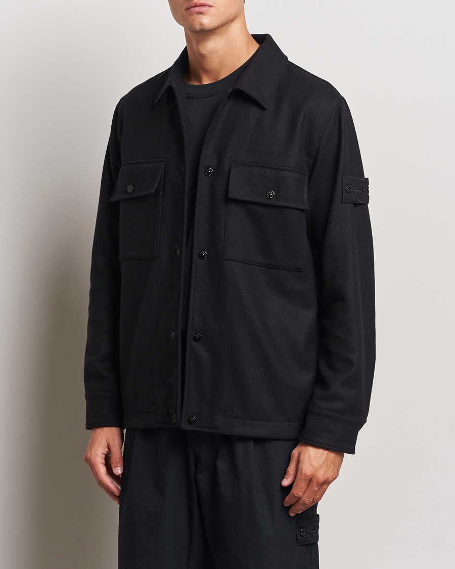 Heren | Overhemden | Stone Island | Ghost Wool/Nylon Flannel Overshirt Black