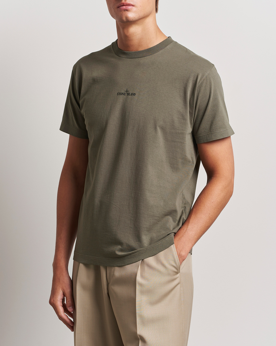 Heren |  | Stone Island | Garment Dyed Jersey Logo T-Shirt Walnut