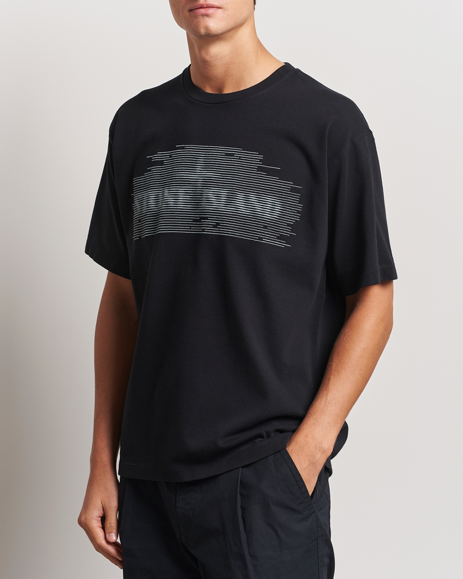 Heren | Zwarte T-shirts | Stone Island | Garment Dyed Embroidery Logo T-Shirt Black