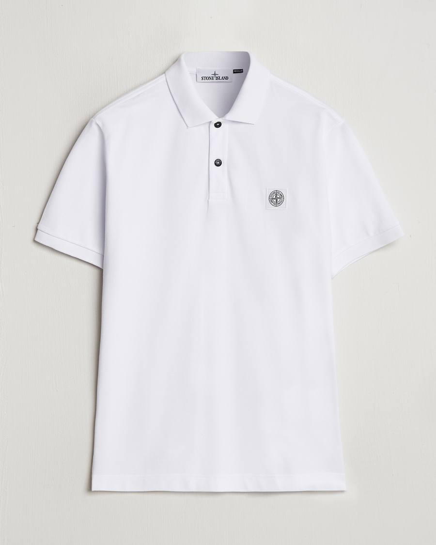 Stone Island Cotton Pique Polo White Man CareOfCarl