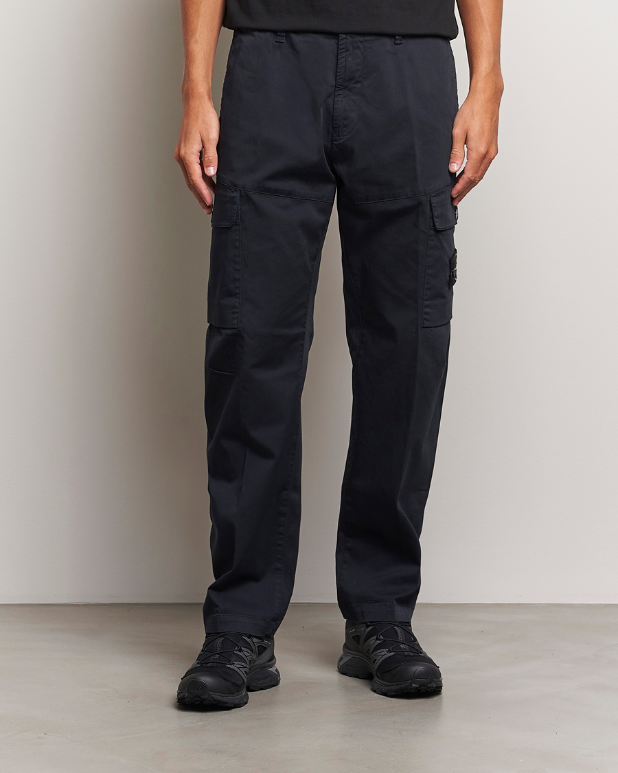 Heren | Broeken | Stone Island | Cotton Satin Cargo Pants Navy Blue