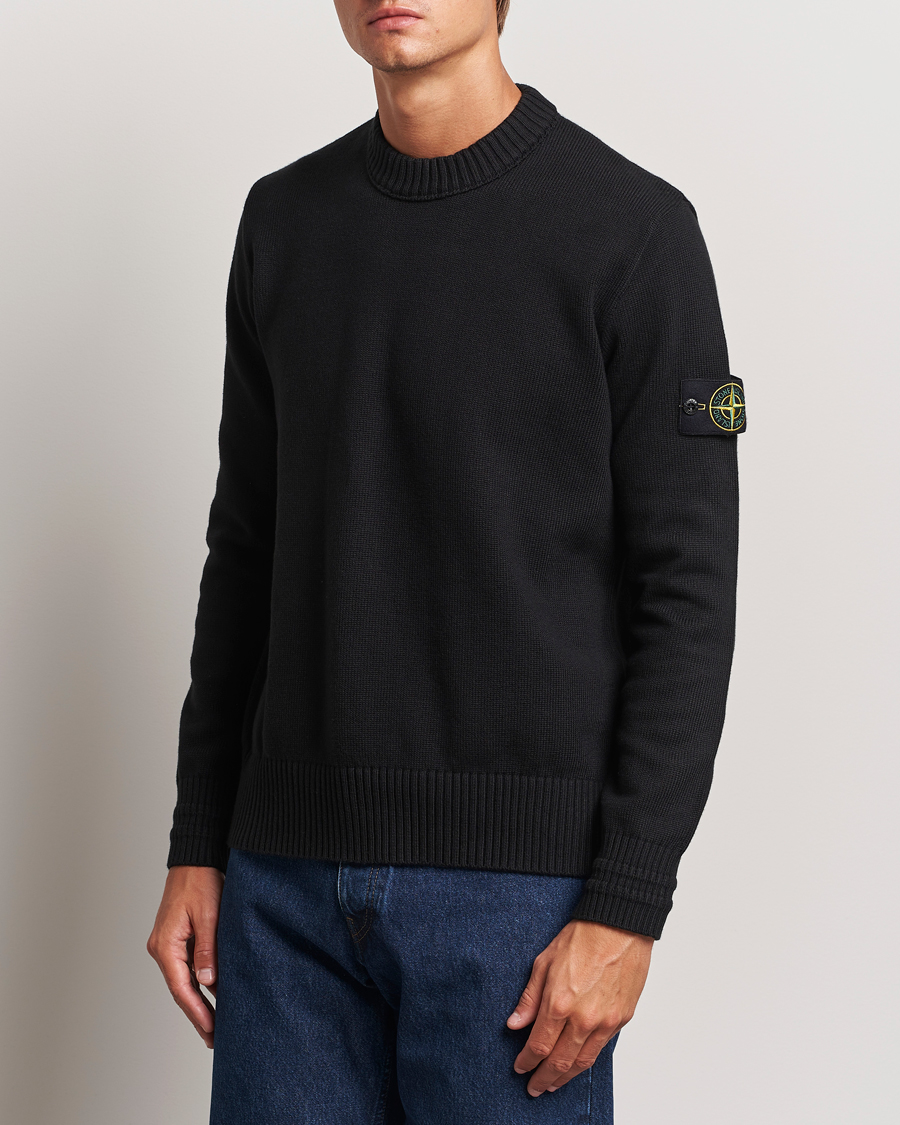 Heren | Truien | Stone Island | Winter Cotton Knitted Crew Neck Black