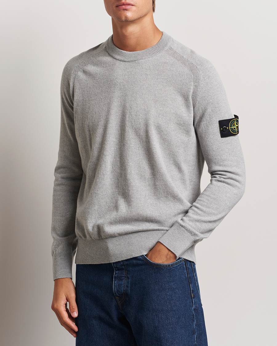 Heren | Truien | Stone Island | Cardigan Knit Geelong Wool Crew Neck Melange Grey