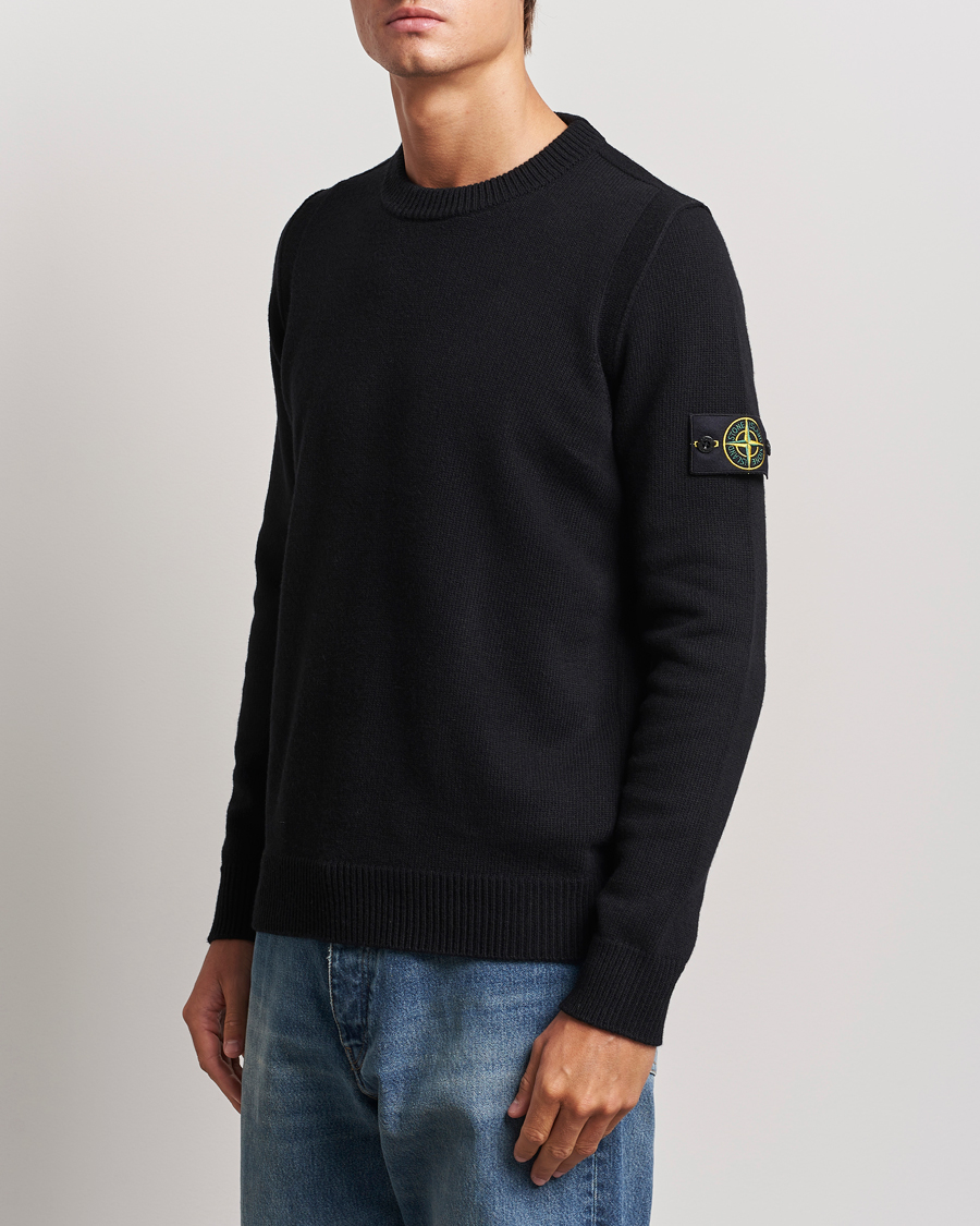 Heren |  | Stone Island | Knitted Lambwool Sweater Black