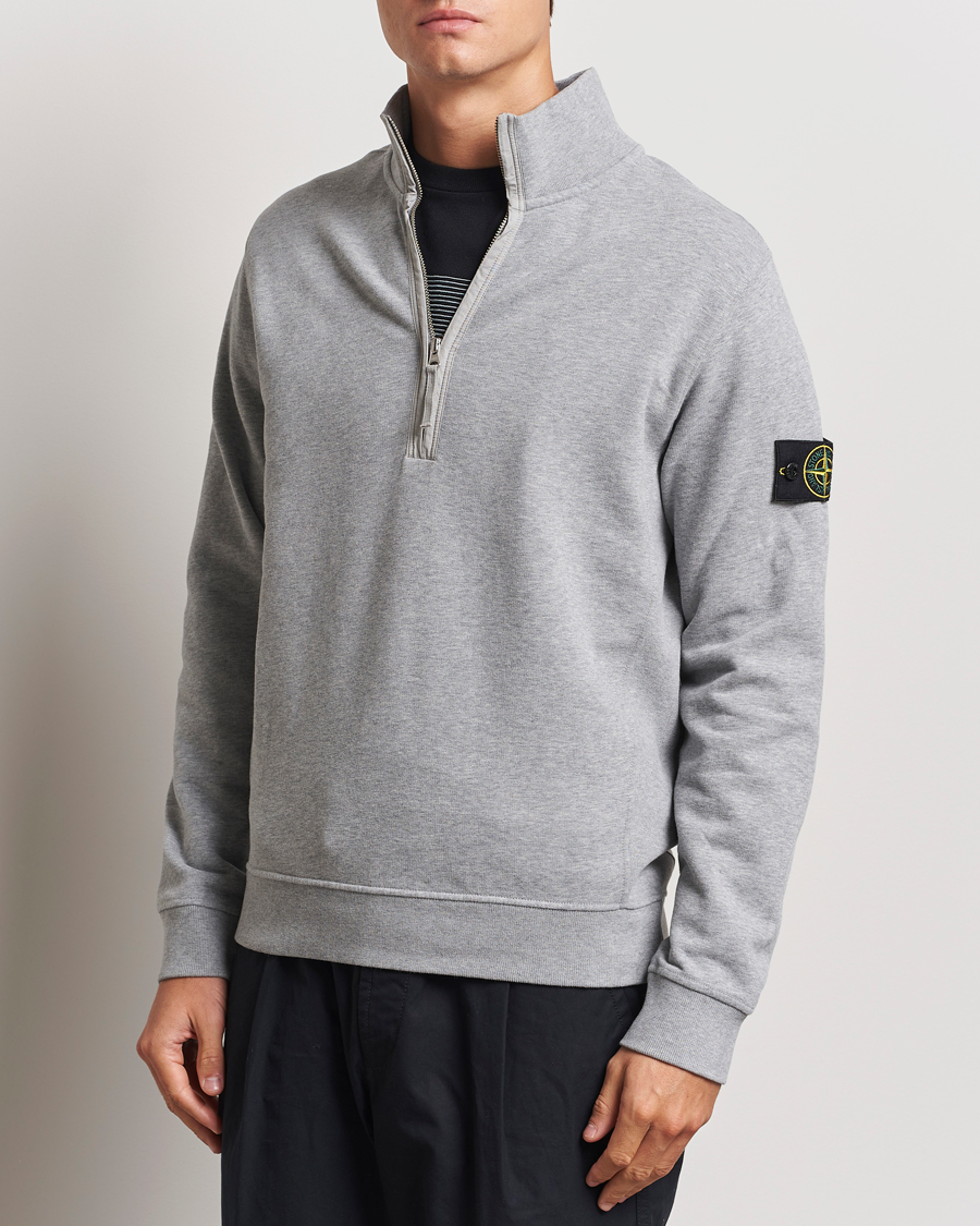 Heren | Half-zip | Stone Island | Garment Dyed Fleece Half Zip Melange Grey