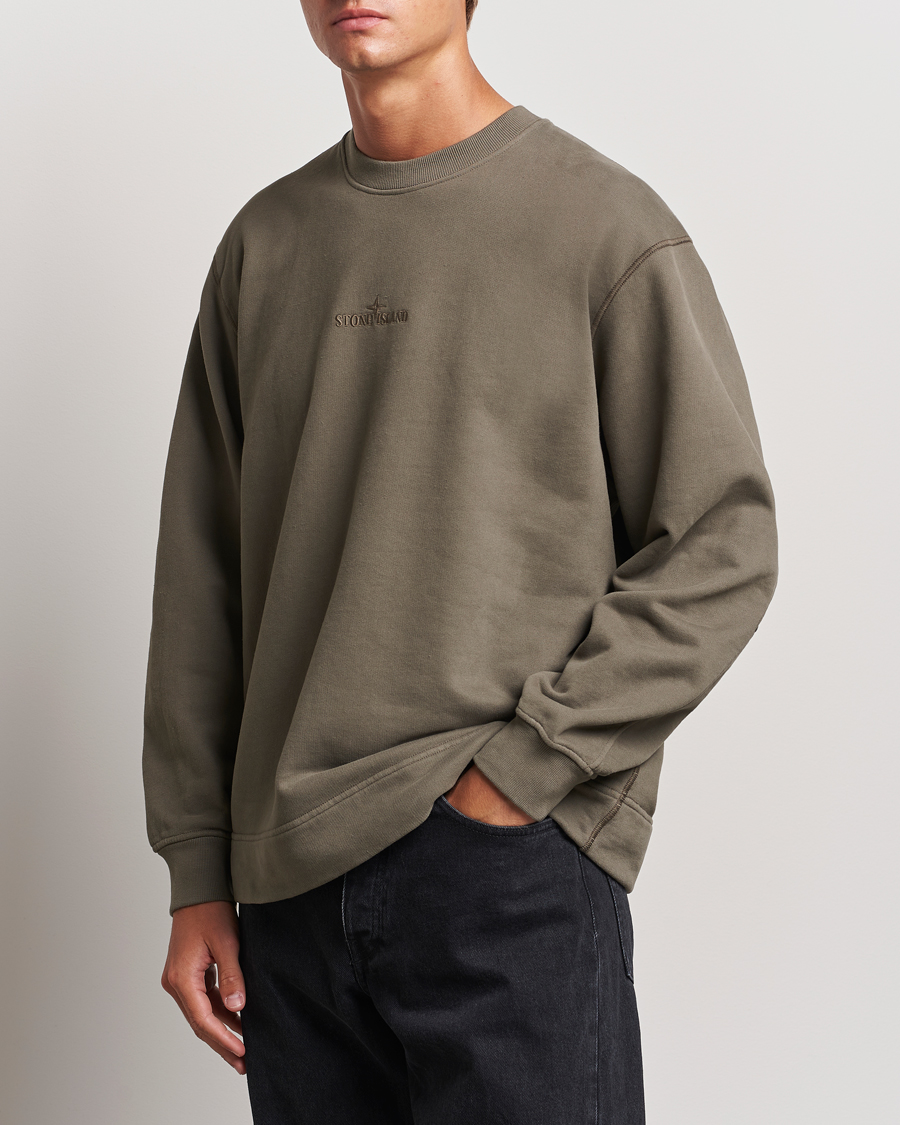 Heren | Truien | Stone Island | Garment Dyed Fleece Logo Sweatshirt Walnut