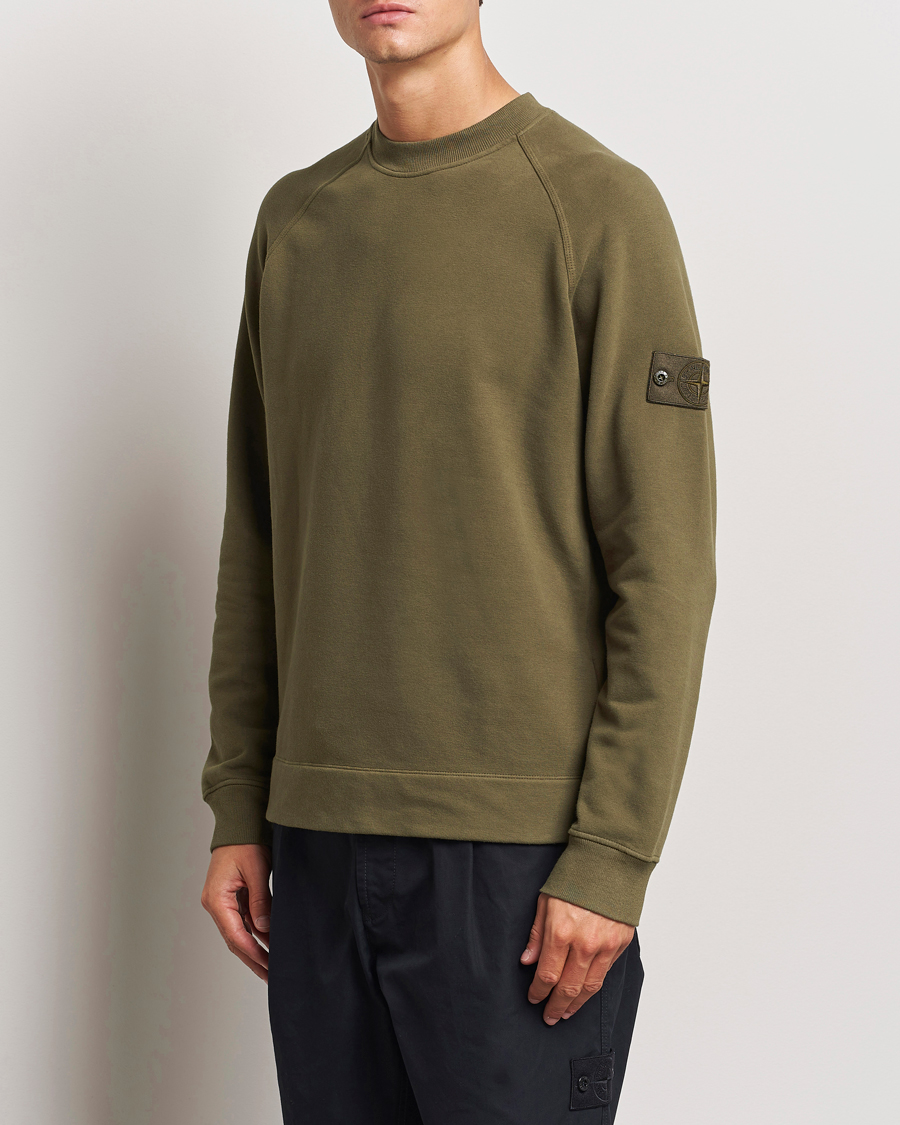 Heren | Truien | Stone Island | Ghost Organic Cotton Fleece Sweatshirt Military Green