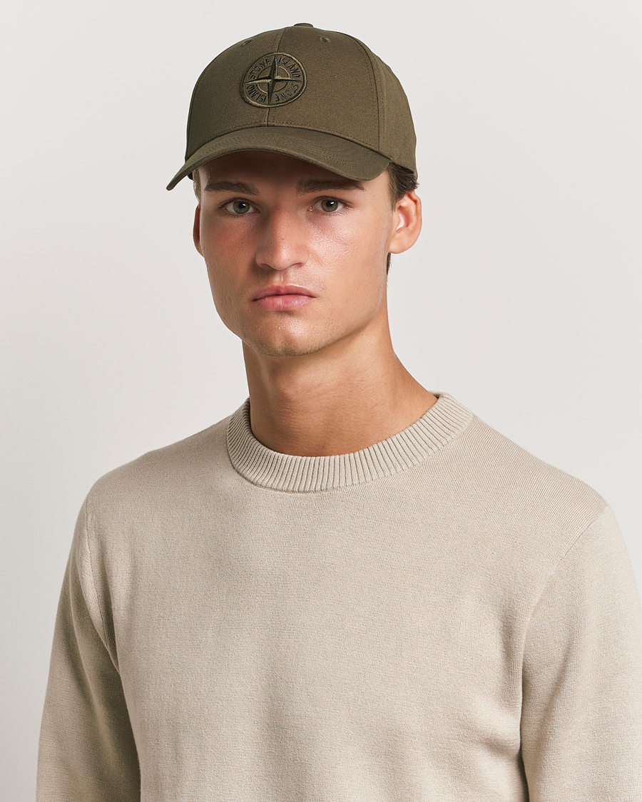 Heren |  | Stone Island | Cotton Rep Logo Cap Military Green