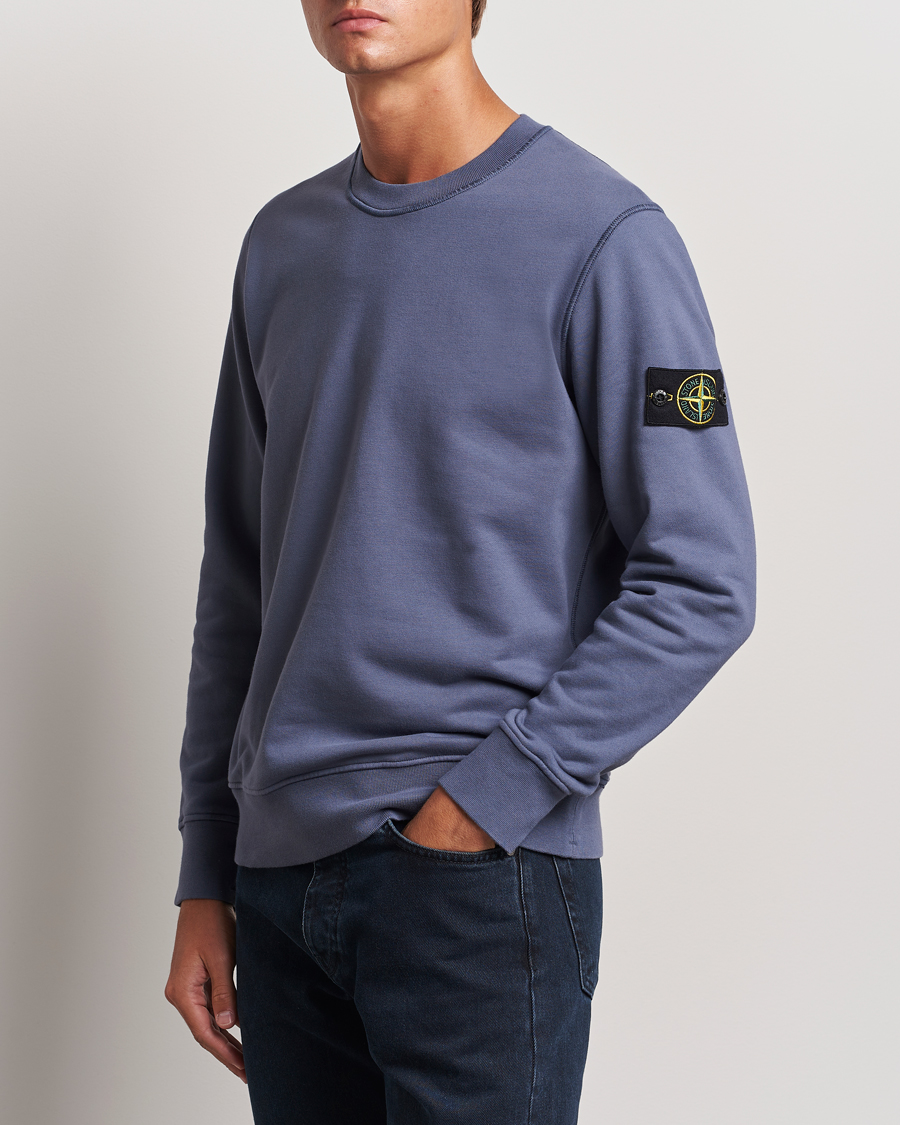 Heren |  | Stone Island | Garment Dyed Fleece Sweatshirt Mid Blue