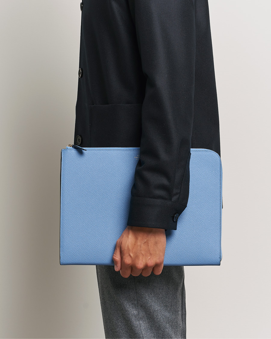 Heren |  | Smythson | Panama Small Laptop Case Nile Blue