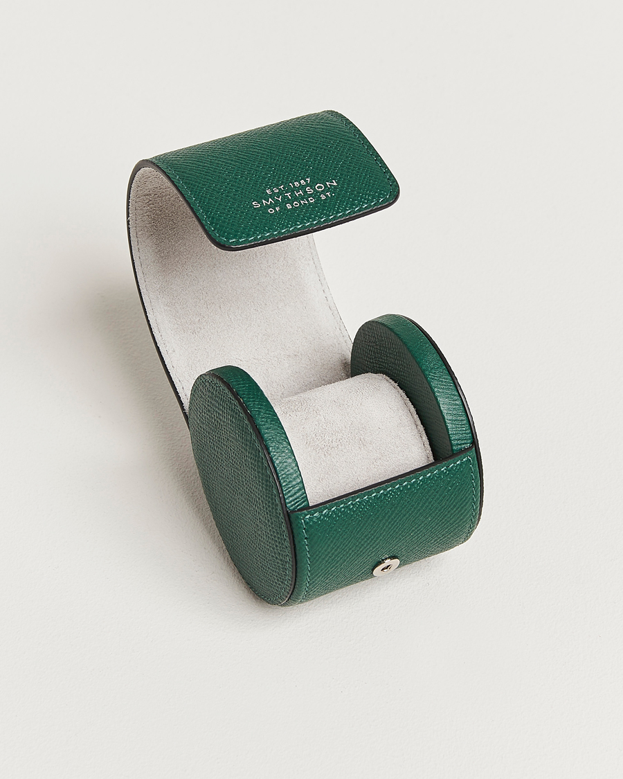 Heren |  | Smythson | Panama Single Watch Roll Forrest Green