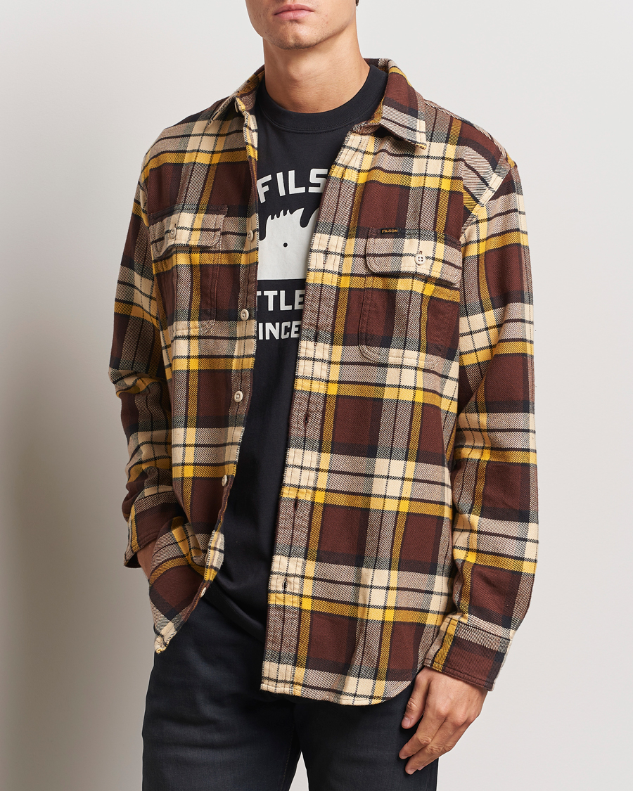 Heren |  | Filson | Vintage Flannel Work Shirt Brown/Yellow