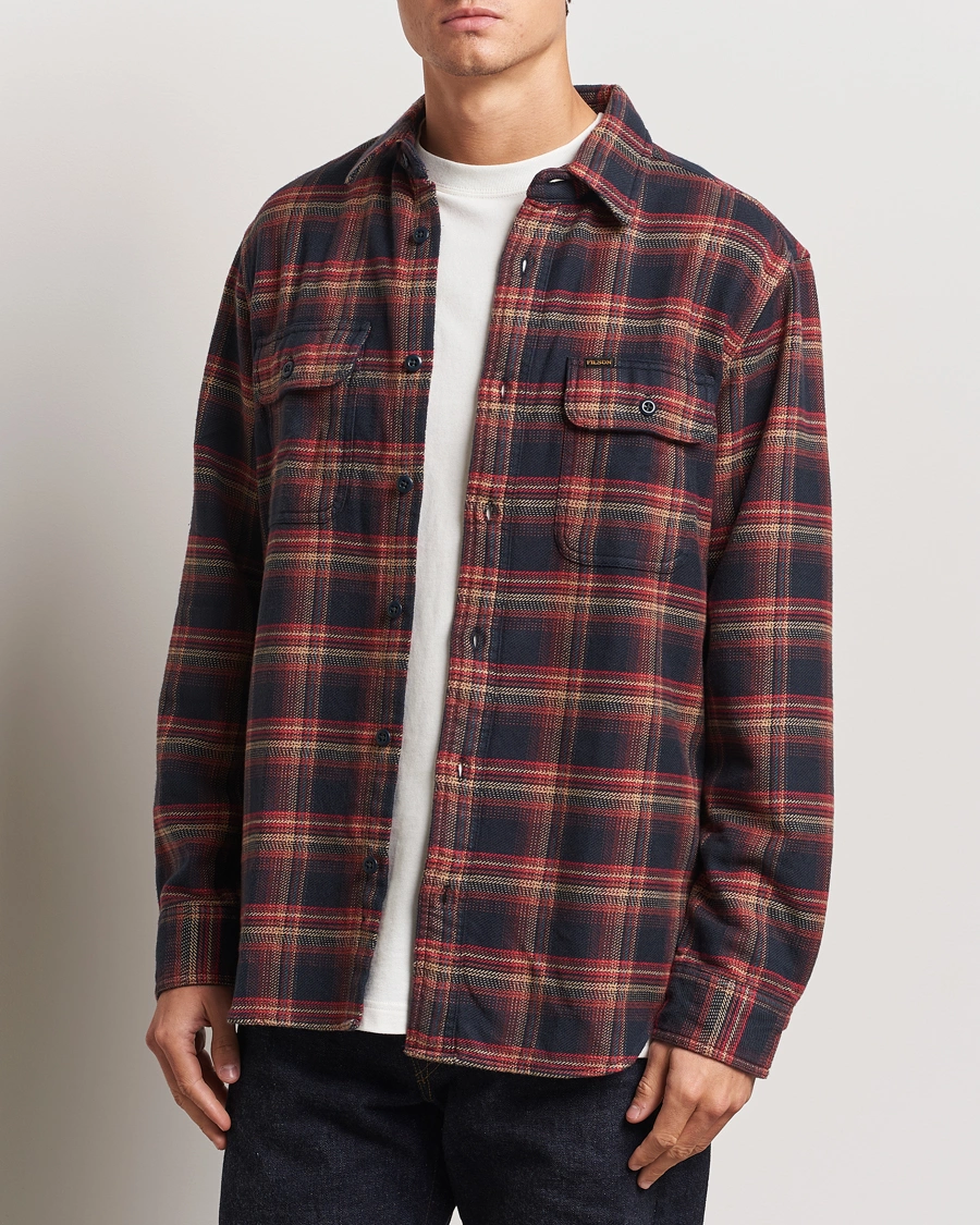 Heren |  | Filson | Vintage Flannel Work Shirt Black/Rust