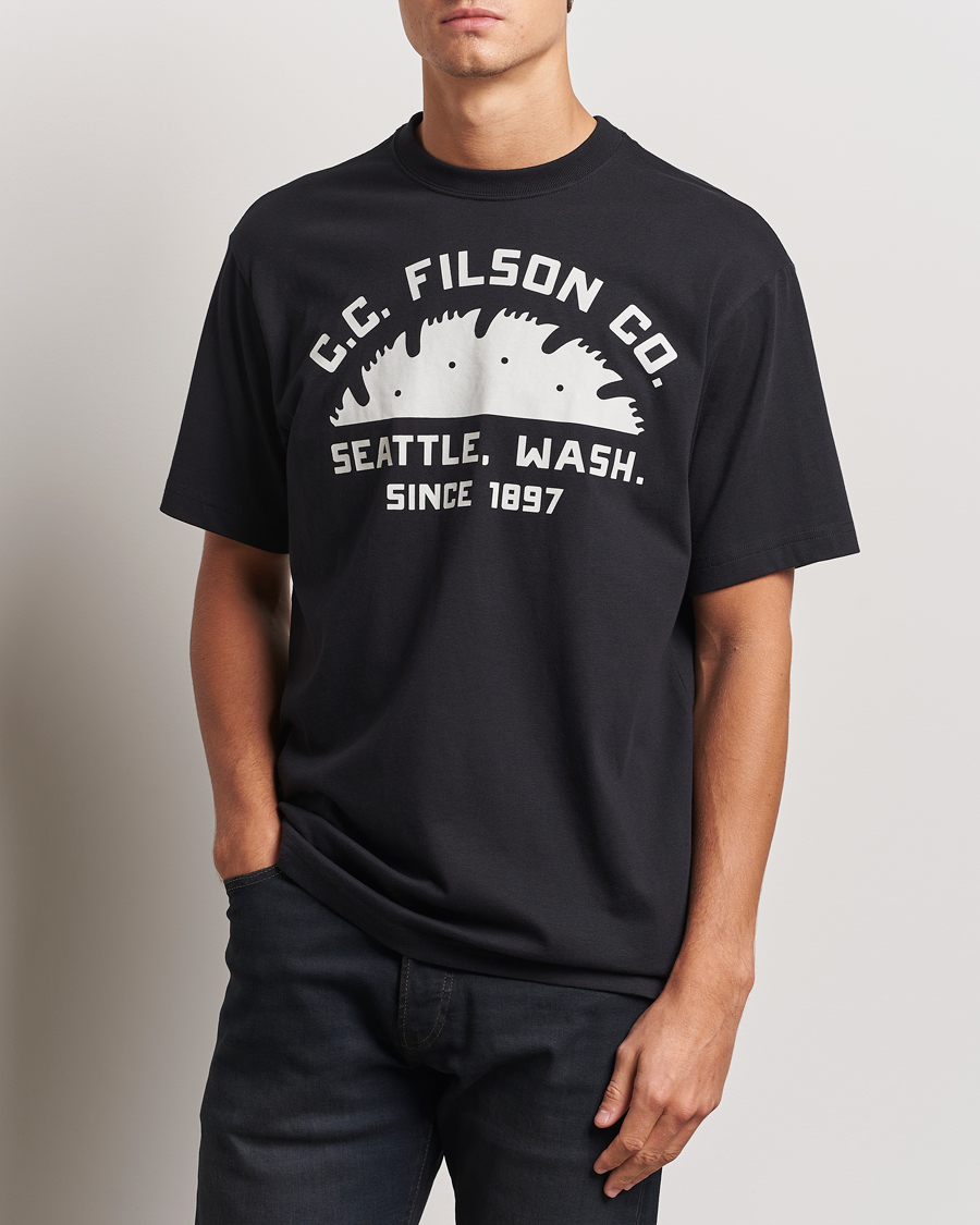 Heren |  | Filson | Printed Cotton T-Shirt Black