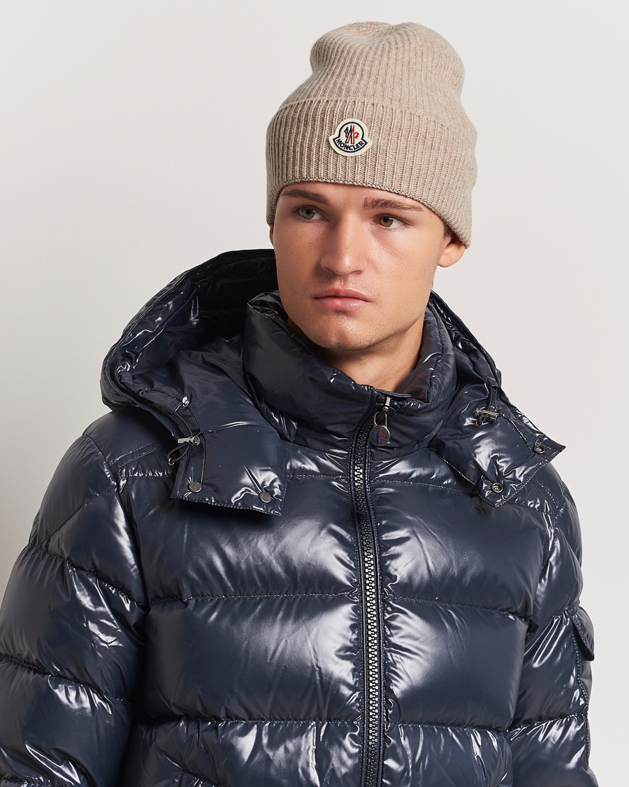 Heren |  | Moncler | Cashmere Beanie Beige