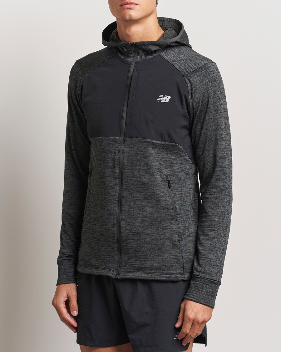 Heren |  | New Balance Running | Heat Grid  Hooded Full Zip Black