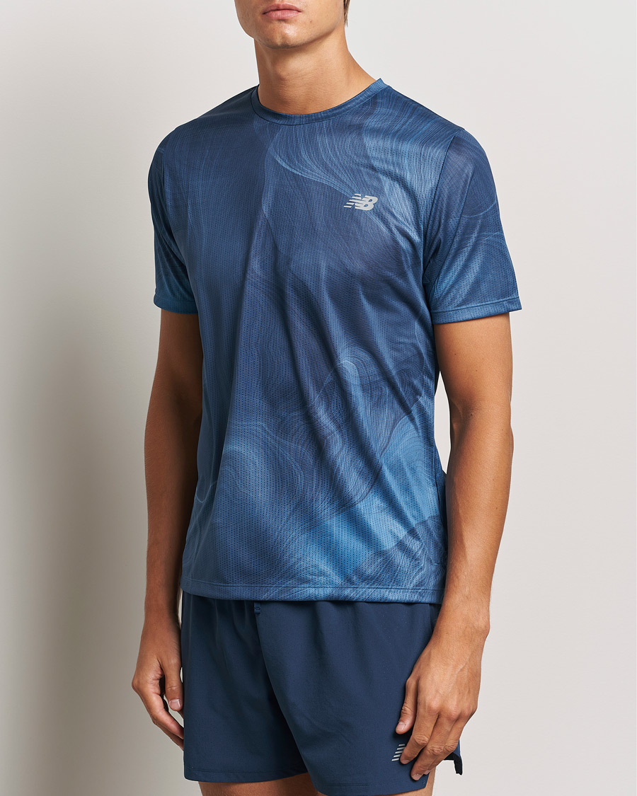 Heren | Functionele T-shirts | New Balance Running | Athletics Run T-Shirt Blue Agate