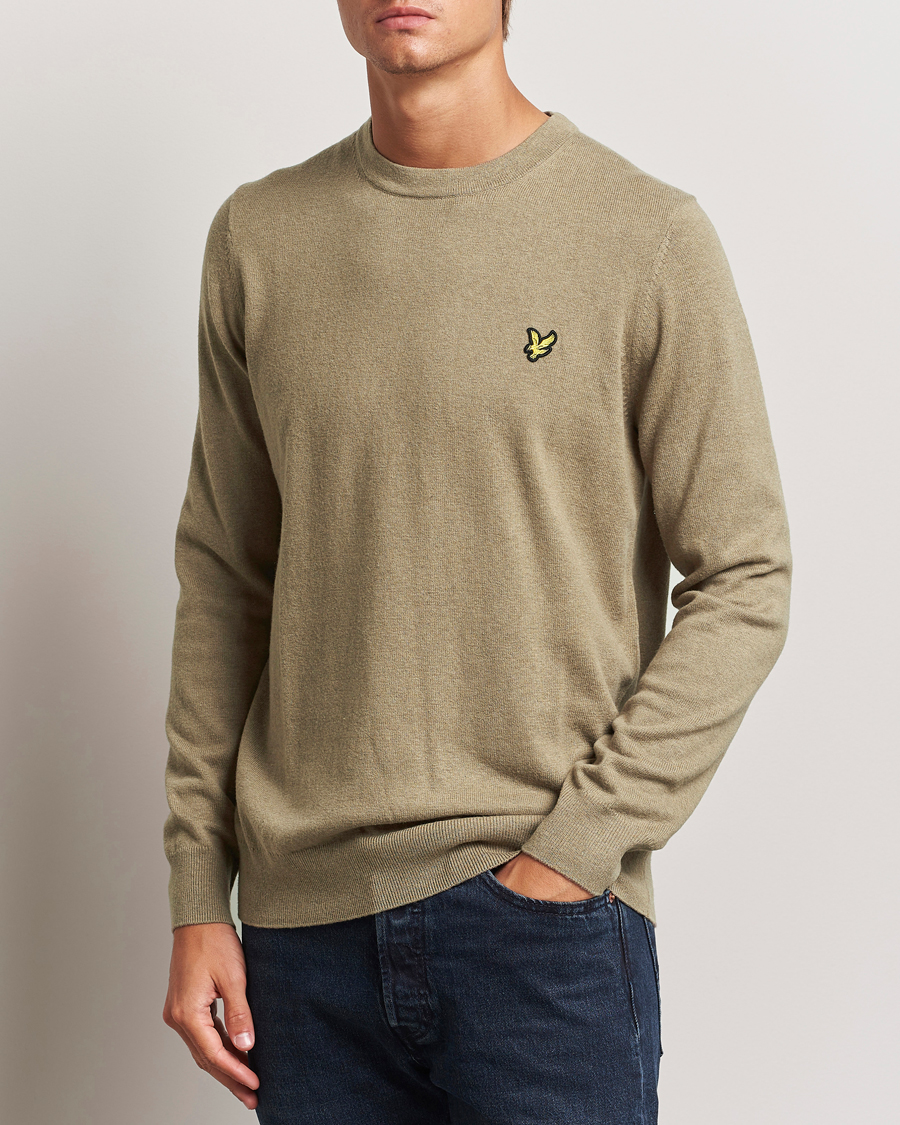 Heren |  | Lyle & Scott | Cotton/Merino Crew Neck Jumper Sage Uniform