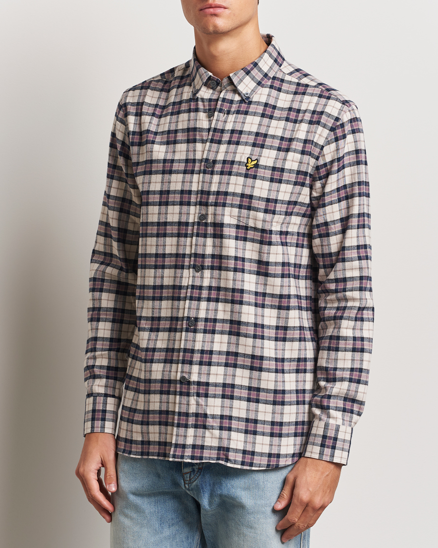 Heren |  | Lyle & Scott | Checked Flannel Shirt Dark Navy