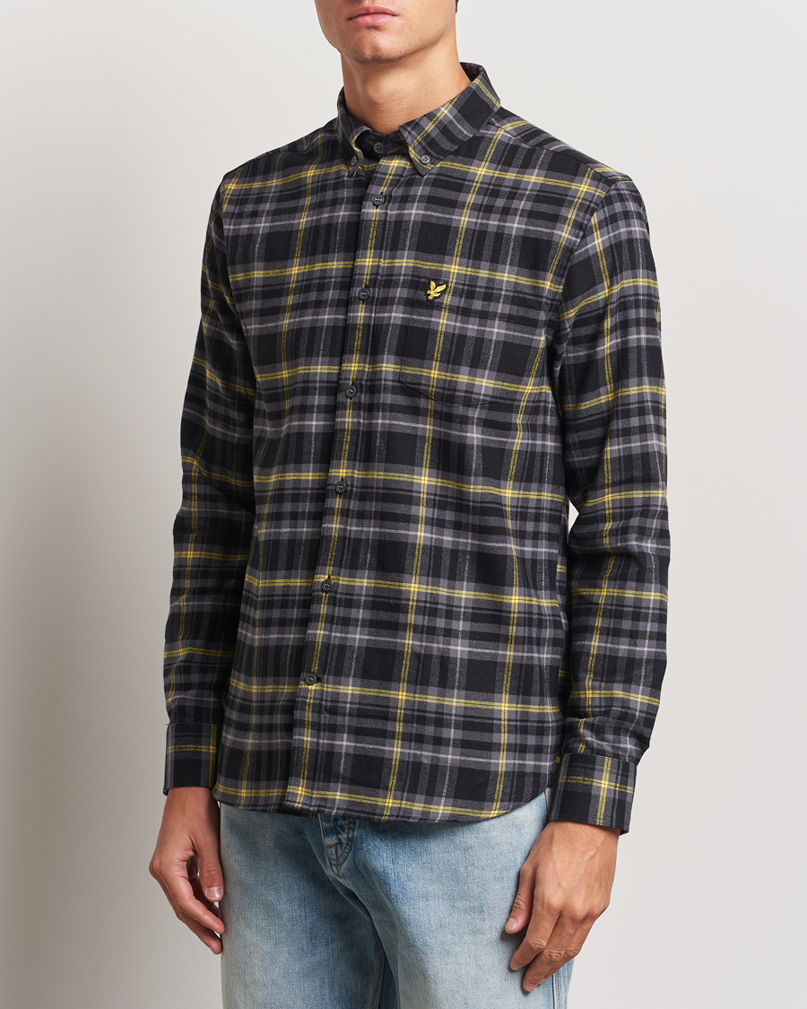 Heren |  | Lyle & Scott | Checked Flannel Shirt Jet Black